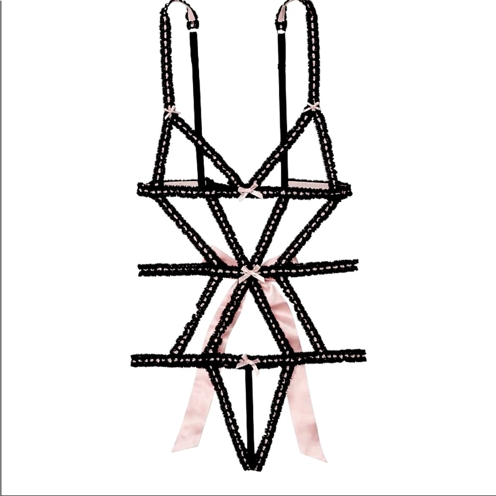 Victoria’s Secret Teddy strappy lingerie bodysuit. Size small